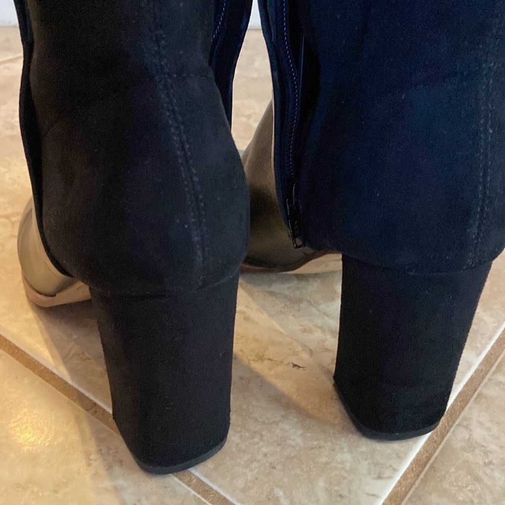 CECELIA black leather and suede size 6 boots - Picture 3 of 7